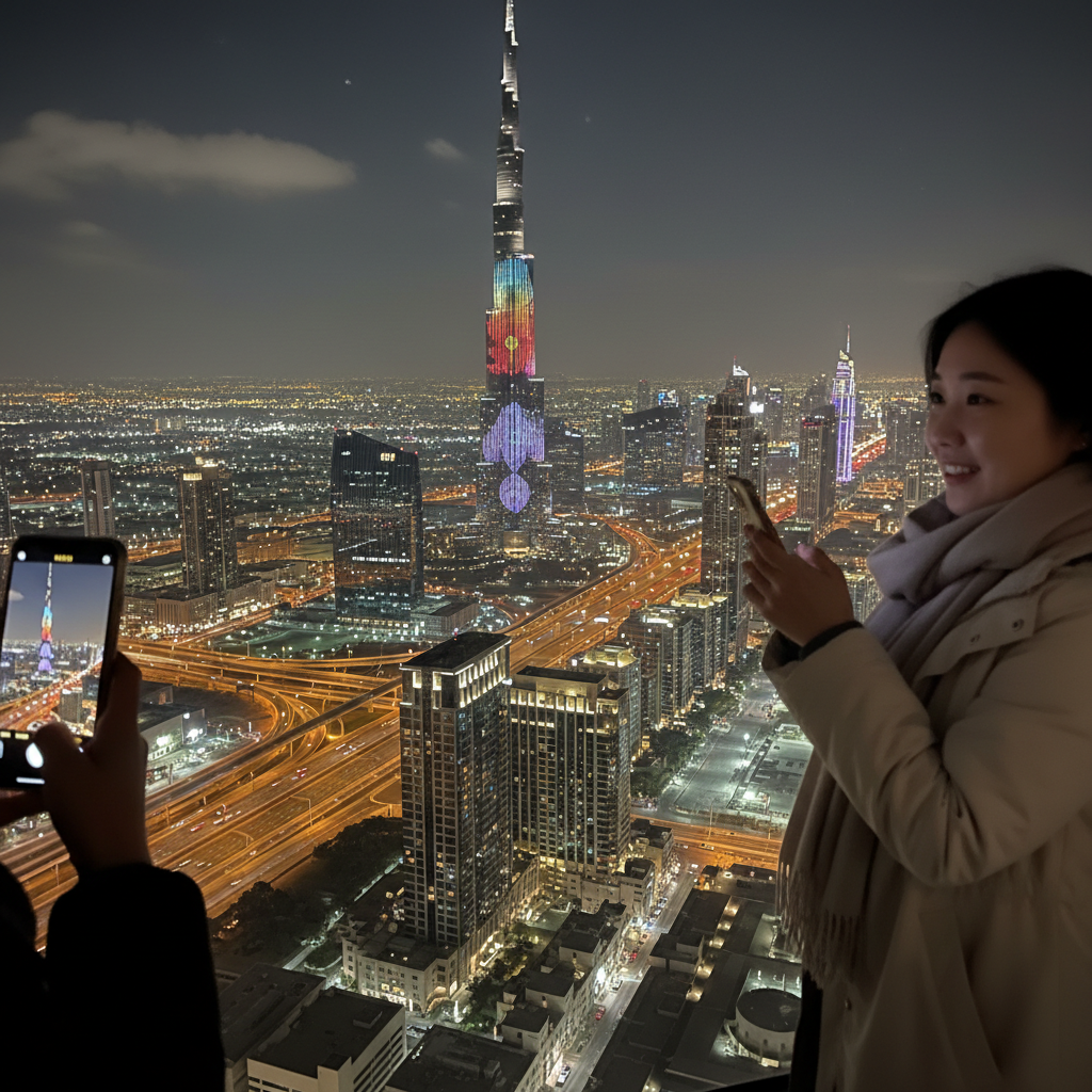 두바이의 화려한 야경