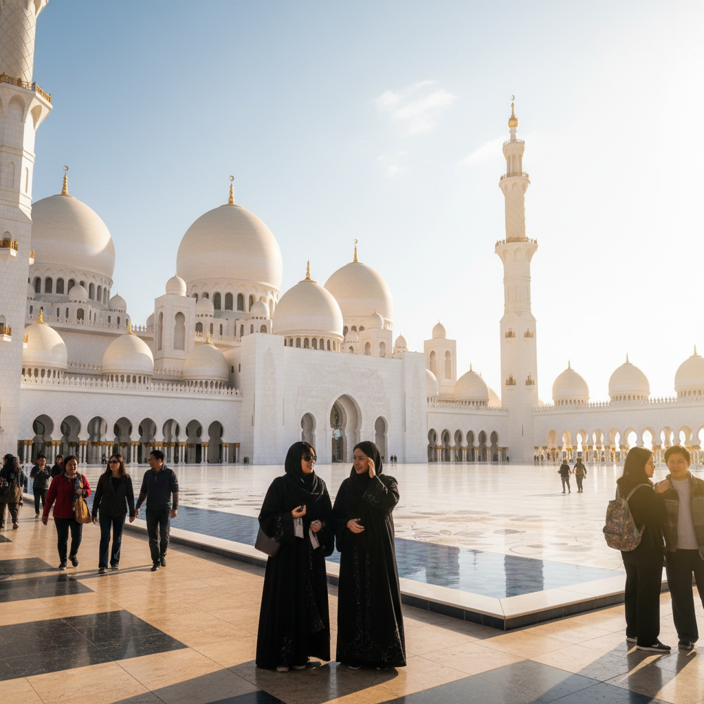 셰이크 자이드 그랜드 모스크의 웅장한 모습