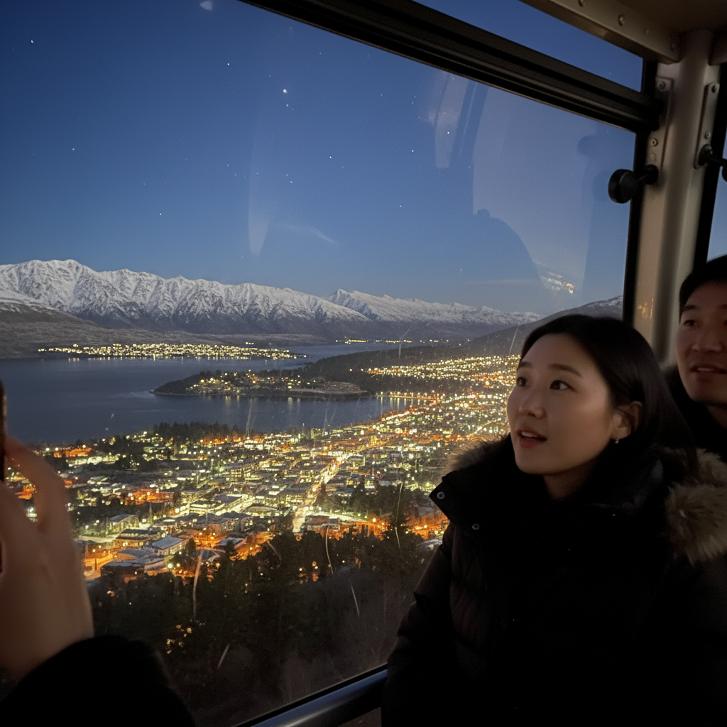 퀸스타운 스카이라인 곤돌라에서 내려다본 환상적인 야경